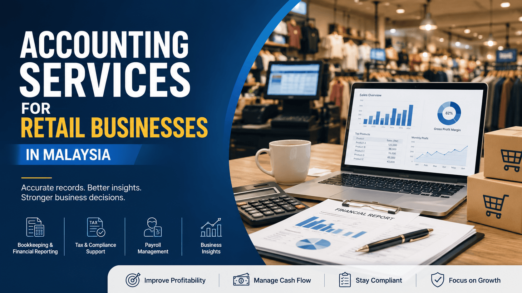 Accounting services for retail businesses in Malaysia - bookkeeping, tax compliance and payroll support for SMEs
