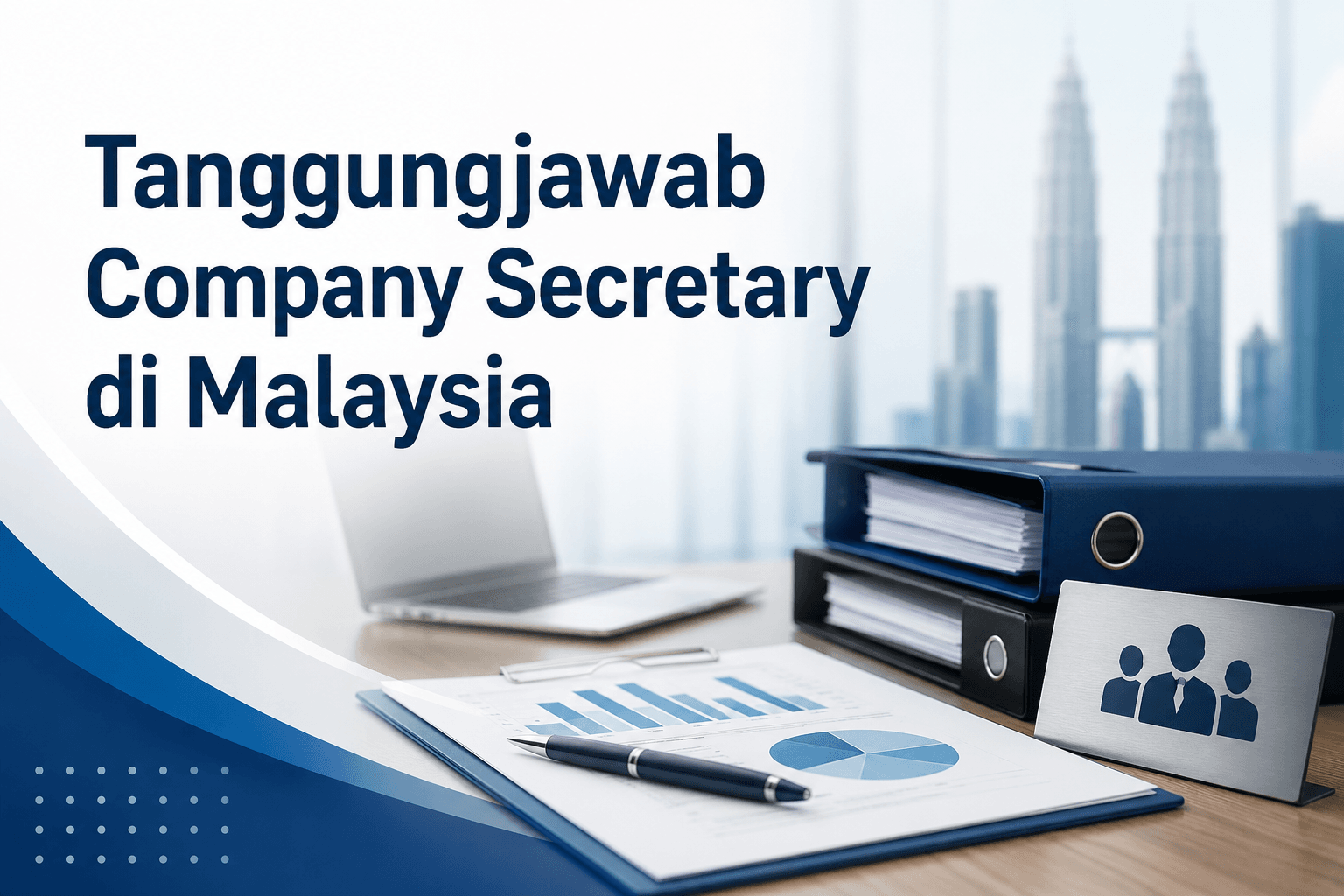 Company secretary menyemak dokumen pematuhan SSM untuk syarikat Sdn Bhd di Malaysia