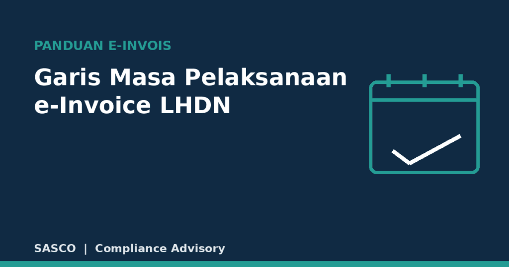 Ikon kalendar garis masa e invoice LHDN mengikut turnover perniagaan