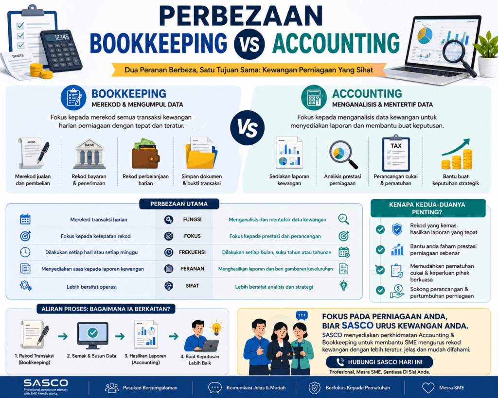 Ilustrasi artikel: Perbezaan Bookkeeping dan Accounting